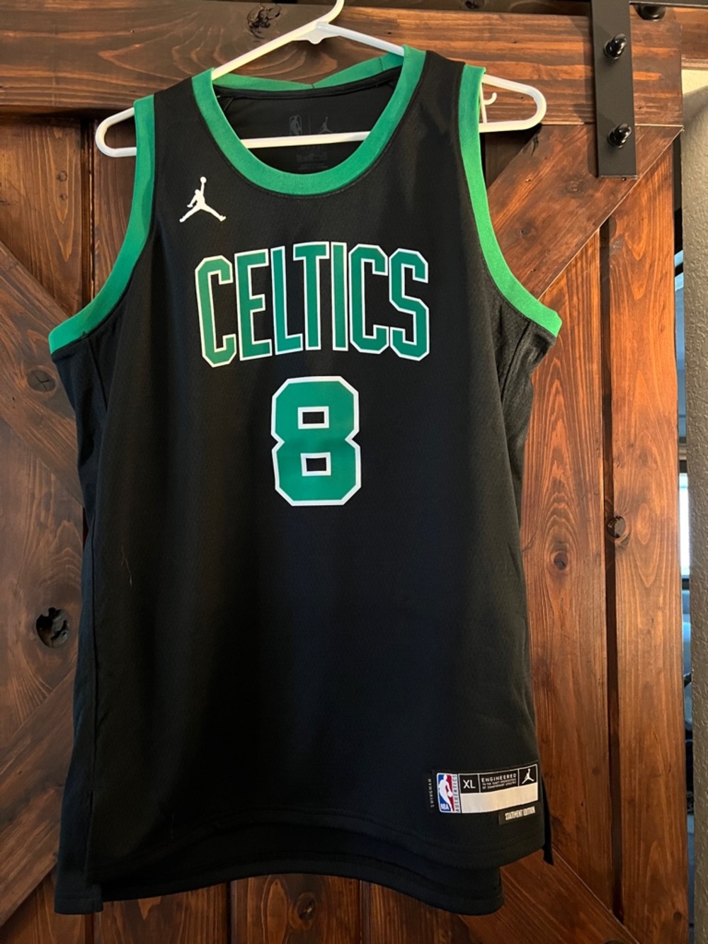 Jordan Black and Green Celtics #8 Porzingis Basketball Jersey